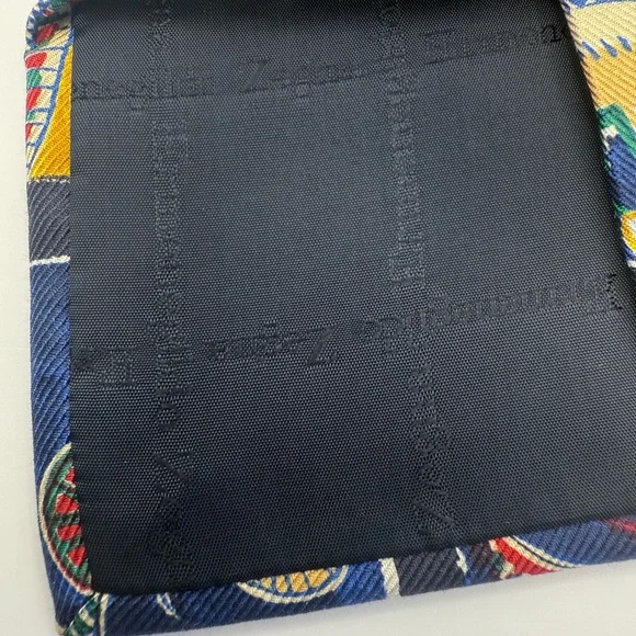 Ermenegildo Zegna Colorful Floral Geometric Silk Tie - Picture 2 of 6